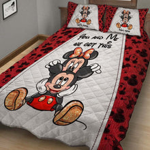 Load image into Gallery viewer, Personalized Mickey & Minnie Mouse Quilt Set Custom Couples Gift