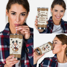 Load image into Gallery viewer, Personalized Caffeine Mouse Ears Tumbler Custom Name Gift