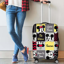 Load image into Gallery viewer, Personalized Mickey Mouse Luggage Cover with Custom Names for Travel Lovers