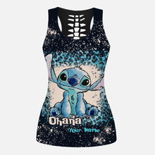 Load image into Gallery viewer, Personalized Ohana Hollow Tank Top & Leggings Set for Women