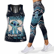 Load image into Gallery viewer, Personalized Ohana Hollow Tank Top & Leggings Set for Women