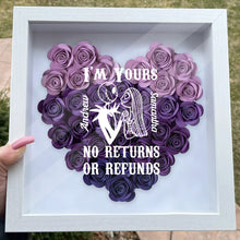 Load image into Gallery viewer, Personalized Heart-Shaped Flower Shadow Box Custom Art Gift