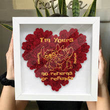 Load image into Gallery viewer, Personalized Heart-Shaped Flower Shadow Box Gift for Couples