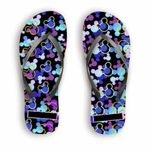 Load image into Gallery viewer, Personalized Mouse Ears Flip Flops Custom Name Gift for Summer