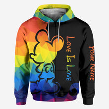 Load image into Gallery viewer, Personalized LGBT Pride T-shirt & Hoodie with Love Is Love Design