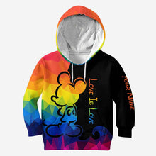 Load image into Gallery viewer, Personalized LGBT Pride T-shirt & Hoodie with Love Is Love Design