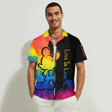Load image into Gallery viewer, Personalized Love Is Love Hawaiian Shirt Custom Name LGBT Gift