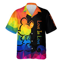 Load image into Gallery viewer, Personalized Love Is Love Hawaiian Shirt Custom Name LGBT Gift