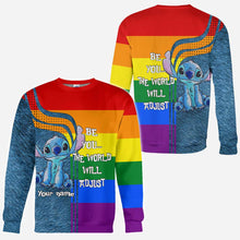 Load image into Gallery viewer, Personalized Rainbow LGBT Support All Over T-Shirt for Pride