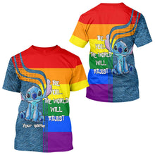 Load image into Gallery viewer, Personalized Rainbow LGBT Support All Over T-Shirt for Pride