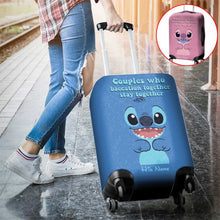 Load image into Gallery viewer, Personalized Luggage Cover for Couples with Leather Print