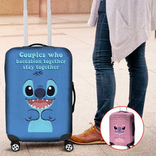 Load image into Gallery viewer, Personalized Luggage Cover for Couples with Leather Print