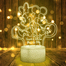 Load image into Gallery viewer, Personalized Mouse Shaped Light Base for Couples Gift | Custom Name Plaque