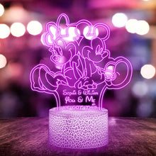Load image into Gallery viewer, Personalized Mouse Shaped Light Base for Couples Gift | Custom Name Plaque