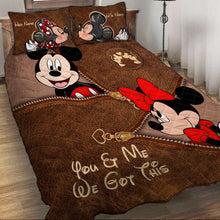 Load image into Gallery viewer, Personalized Couple Mouse Quilt Set with Your Names - Unique Anniversary Gift
