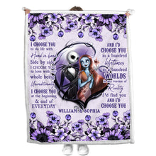 Load image into Gallery viewer, Personalized Couple Blanket with Custom Names for Wedding or Anniversary