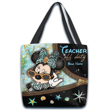 Load image into Gallery viewer, Personalized Teacher Tote Bag Cute Minnie Mouse Design Gift