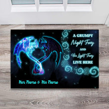 Load image into Gallery viewer, Personalized Dragon Doormat Custom Name Gift for Couples