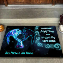 Load image into Gallery viewer, Personalized Dragon Doormat Custom Name Gift for Couples