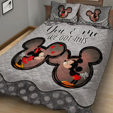 Load image into Gallery viewer, Personalized Mickey & Minnie Mouse Quilt Set Custom Names Gift for Couples