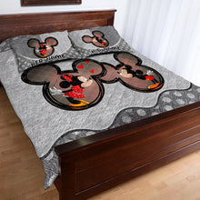 Load image into Gallery viewer, Personalized Mickey & Minnie Mouse Quilt Set Custom Names Gift for Couples