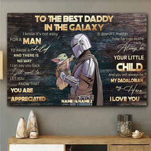 Load image into Gallery viewer, Personalized Dad Canvas Poster Star Wars Themed Gift for Father's Day