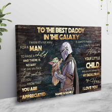 Load image into Gallery viewer, Personalized Dad Canvas Poster Star Wars Themed Gift for Father's Day