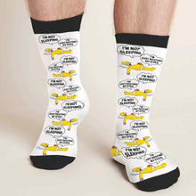 Load image into Gallery viewer, Personalized Funny Socks Gift for Dad | I'm Not Sleeping Design