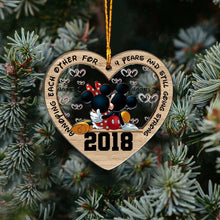 Load image into Gallery viewer, Personalized Christmas Couple Ornament Custom Names Heart Gift