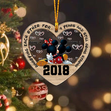 Load image into Gallery viewer, Personalized Christmas Couple Ornament Custom Names Heart Gift