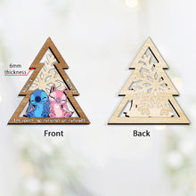 Load image into Gallery viewer, Personalized Ohana Snowflake Layered Wood Ornament Gift for Couples