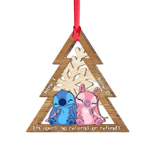 Load image into Gallery viewer, Personalized Ohana Snowflake Layered Wood Ornament Gift for Couples