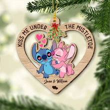 Load image into Gallery viewer, Personalized Mistletoe Ornament Custom Couples Gift for Christmas