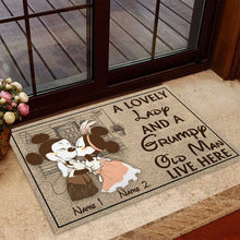 Load image into Gallery viewer, Personalized Couple Mouse Doormat Custom Names Gift for Home