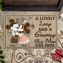 Load image into Gallery viewer, Personalized Couple Mouse Doormat Custom Names Gift for Home