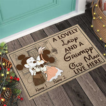 Load image into Gallery viewer, Personalized Couple Mouse Doormat Custom Names Gift for Home