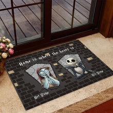 Load image into Gallery viewer, Personalized Couple Doormat Home Is Where The Heart Is Gift
