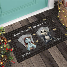 Load image into Gallery viewer, Personalized Couple Doormat Home Is Where The Heart Is Gift