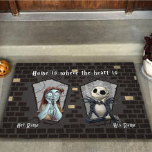 Load image into Gallery viewer, Personalized Couple Doormat Home Is Where The Heart Is Gift