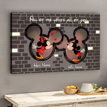 Load image into Gallery viewer, Personalized Disney Couple Canvas Art Custom Names Gift