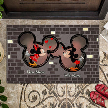 Load image into Gallery viewer, Personalized Couple Mouse Doormat Custom Name Gift for Valentine's Day