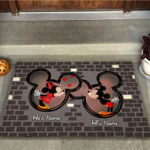 Load image into Gallery viewer, Personalized Couple Mouse Doormat Custom Name Gift for Valentine's Day