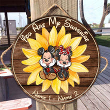 Load image into Gallery viewer, Personalized Round Wood Sign You Are My Sunshine Gift