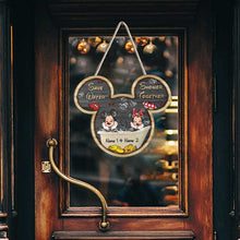 Load image into Gallery viewer, Personalized Mickey Mouse Wood Sign for Couples | Custom Name Gift