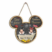 Load image into Gallery viewer, Personalized Mickey Mouse Wood Sign for Couples | Custom Name Gift