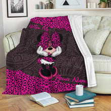 Load image into Gallery viewer, Personalized Leopard Print Mouse Blanket Custom Name Gift