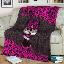 Load image into Gallery viewer, Personalized Leopard Print Mouse Blanket Custom Name Gift