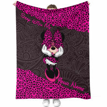 Load image into Gallery viewer, Personalized Leopard Print Mouse Blanket Custom Name Gift