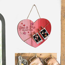 Load image into Gallery viewer, Personalized Heart Wood Sign with Custom Names for Couples