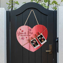 Load image into Gallery viewer, Personalized Heart Wood Sign with Custom Names for Couples